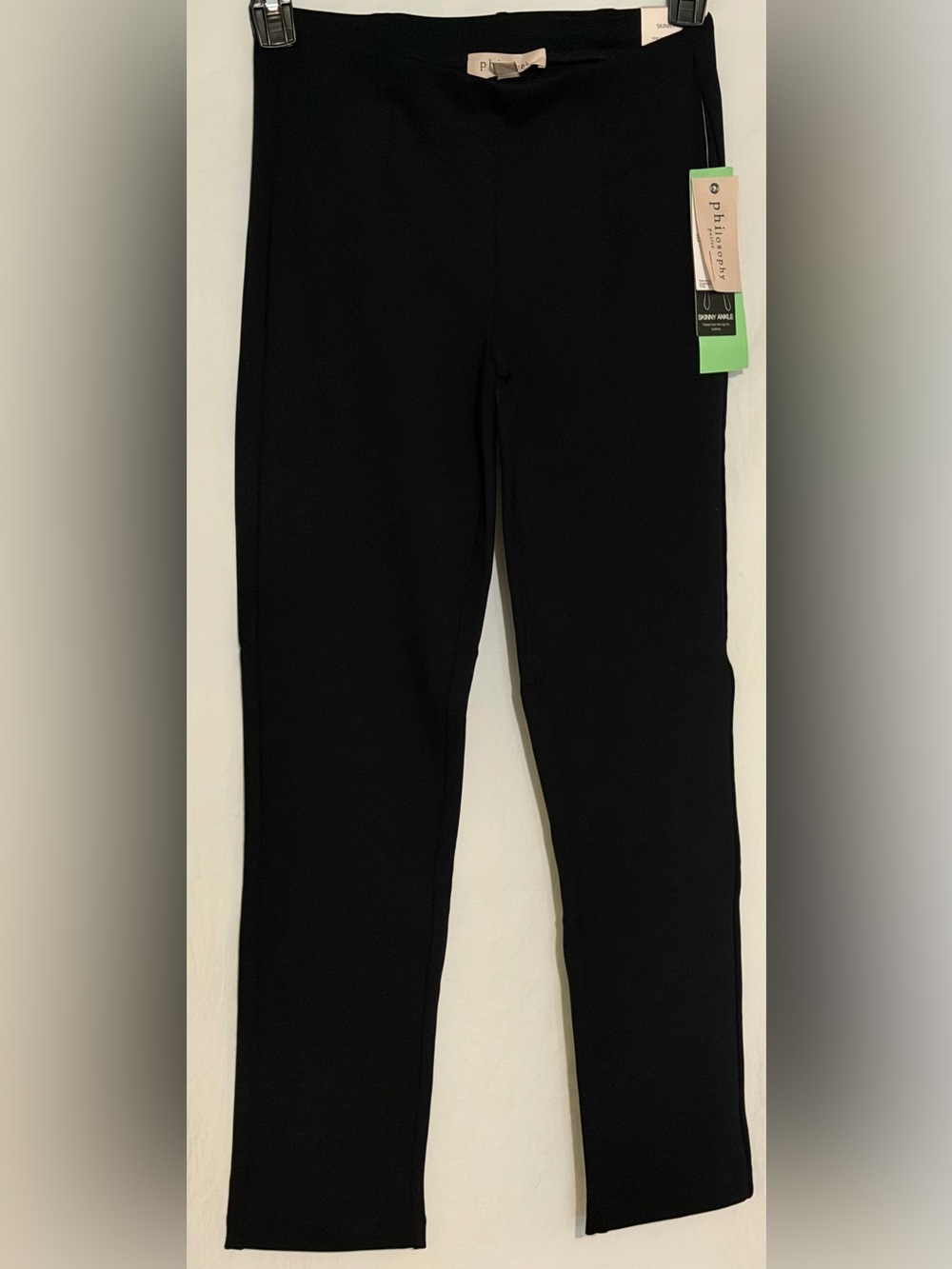 Philosophy Petite Skinny Ankle Pants Black Pull On Stretch Trousers NWT